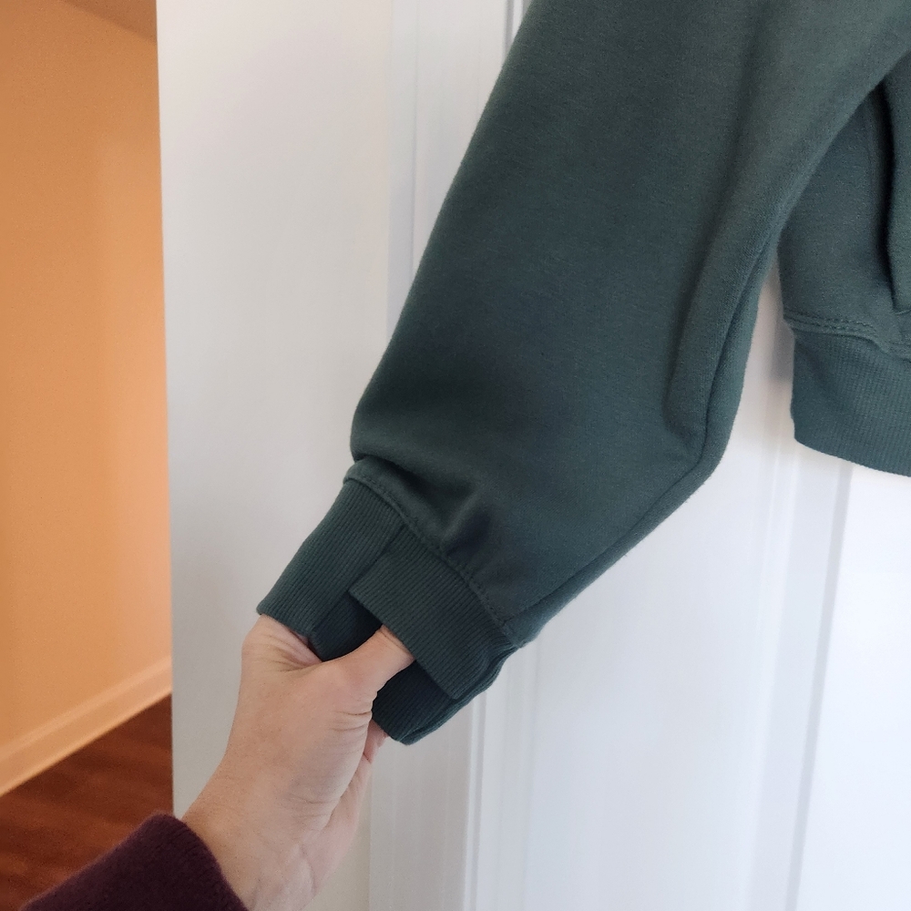 All in Motion Dark Green Half-Zip Fleece Sweatshirt Pullover - Picture 5 of 6